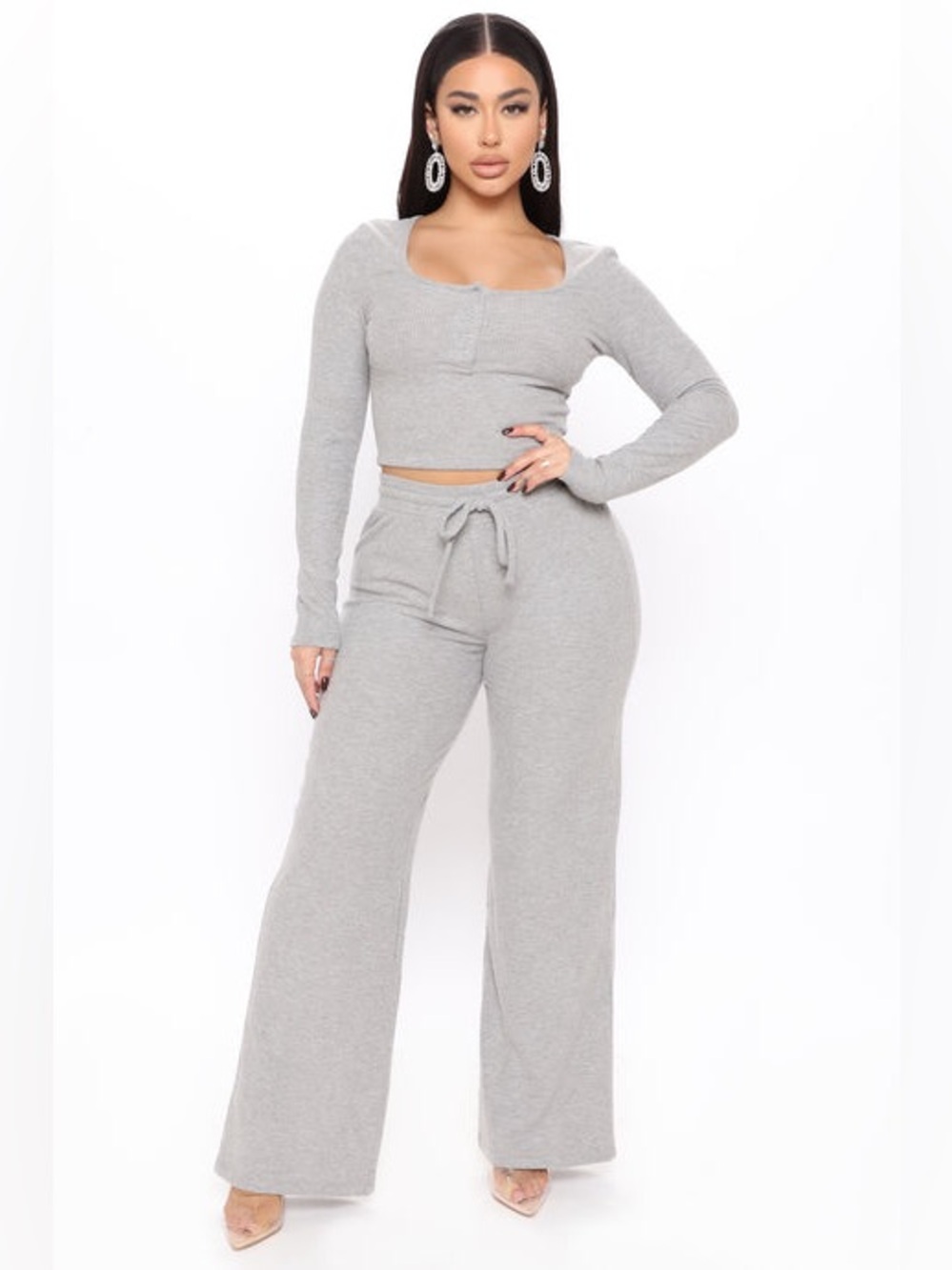 Fashion Nova Ribbed Pant Set